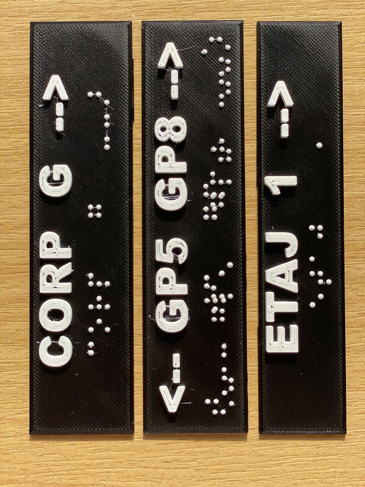 Plăcuțe text Braille printate 3D