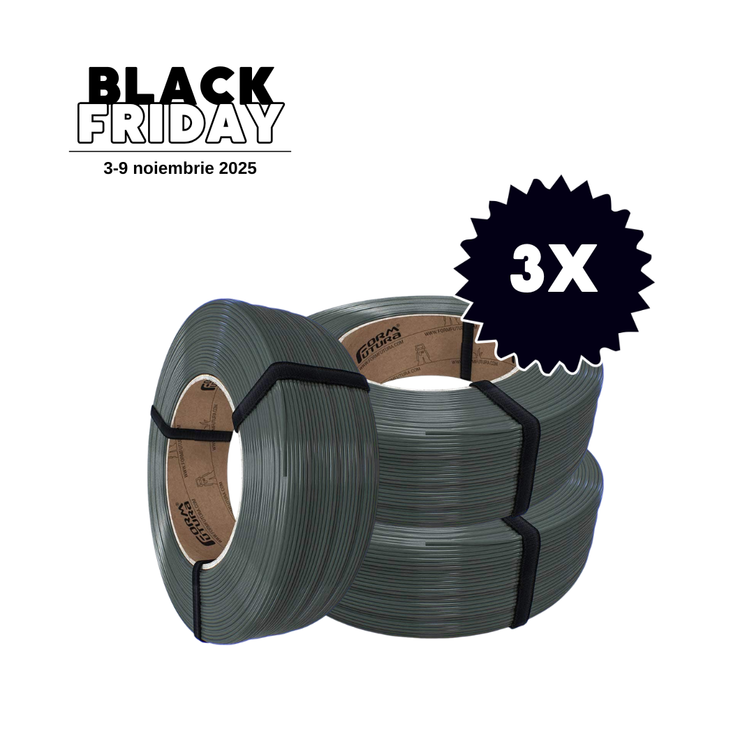 Pachet 3x FormFutura Refill PLA Basalt Grey