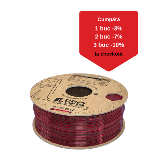 Filament 3D Formfutura EasyFil ePETG Transparent Red 1kg | Holiday Sale